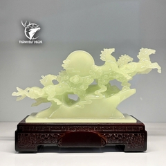 Tượng Bát Mã Truy Phong Trắng Ngọc, Mang Lộc Tài, May Mắn Vào Nhà Quà Tặng Tân Gia Khai Trương Decor