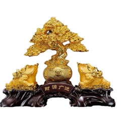 Tượng Phong Thuỷ Cây Tài Lộc Tỳ Hươu, Cóc Thiềm Thừ 44x14x35, Quà Tặng Tân Gia Khai Trương Sinh Nhật