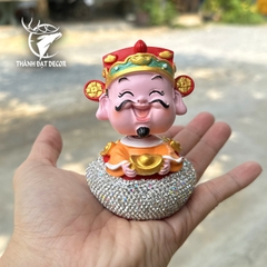Tượng Ông Thần Tài Đính Đá Phúc Lộc May Mắn Decor Cao Cấp Trang Trí Taplo Ô Tô - Văn Phòng - Bàn Làm Việc - Làm Quà Tặng