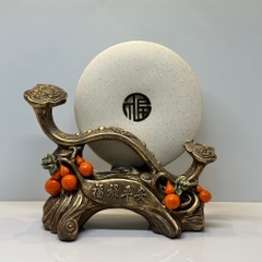 Tượng Phong Thủy Trượng Như Ý Kèm Đĩa Ngọc, Quà Tặng Tân Gia Khai Trương Sinh Nhật Trang Trí Nhà Cửa