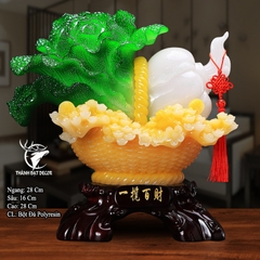 Tượng giỏ bắp cải hồ lô phong thủy 28x16x28cm  Quà Tặng Decor Tân Gia Khai Trương Sinh Nhật