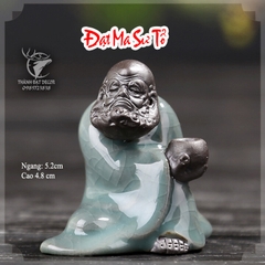 Tượng Gốm Sứ mini Tráng Men Hình Chú Tiểu và Lão Tử Trang Trí Tiểu Cảnh, Cây Bonsai, Cây Cảnh, Hòn Non Bộ, Hồ Thủy Sinh