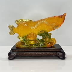 Tượng Phong Thủy Cá Rồng Kim Long Màu Lưu Ly Chiêu Tài , Quà Tặng Tân Gia Khai Trương Trang Trí Nhà Cửa