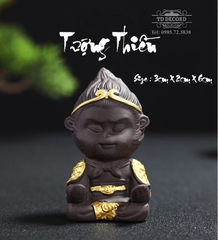 Tượng Tôn Ngộ Không Size Mini 6cm , Tượng Tôn Ngộ Không Bái Thiền Bằng Gốm
