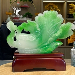 Tượng Bắp Cải Ngọc Bích Phú Quý 32x9x28cm – Trang Trí Sang Trọng, Biểu Tượng Tài Lộc Và Sung Túc