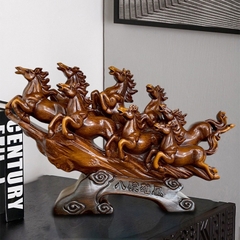 Tượng Bát Mã Truy Phong  Mã Đáo Thành Công  Size 46x14x28  Quà Tặng Tân Gia Khai Trương  Tượng Phong Thủy