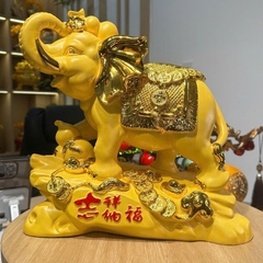 Tượng Voi Phong Thủy 31x15x31cm, Quà Tặng Decor Chiêu Tài Lộc, May Mắn, Trang Trí Sang Trọng