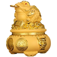 Tượng Thiềm Thừ Cóc Vàng size 22x18x22, Tượng Cóc 3 Chân Chiêu Tài Quà Tặng Tân Gia Khai Trương Sinh Nhật Decor Phòng Trang Trí Nhà Phòng Khách