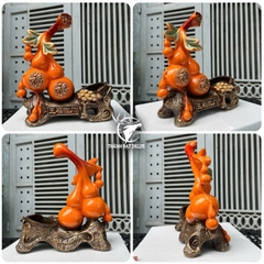 Đế Đặt Rượu Hồ Lô Phong Thủy Bột Đá – Màu Đỏ- Cam May Mắn, Trang Trí Quà Tặng Tân Gia Khai Trương