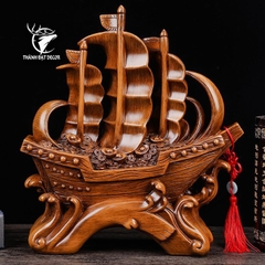 Tượng Thuyền Thuận Buồm Xuôi Gió Bằng Bột Đá Cao Cấp, Chiêu Tài Hút Lộc Quà Tặng Tân Gia Khai Trương