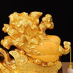 Tượng Ngựa Kéo Xe Bắp Cải 32x10x27cm Châu Báu Kim Sa Cát Vàng – Mã Thượng Phát Tài , Quà Tặng Tuổi Ngọ