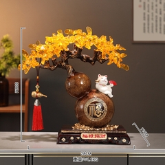Tượng Hồ Lô Mèo Thần Tài May Mắn Cây Tiền, Quà Tặng Tân Gia Khai Trương Sinh Nhật Decor Nhà Cửa