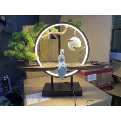 Kệ Gỗ Đặt Tượng Trang Trí Có Đèn Led size 49 , Có Thể Đốt Trầm Hương, Quà Tặng Tân Gia Khai Trương Trang Trí Bàn