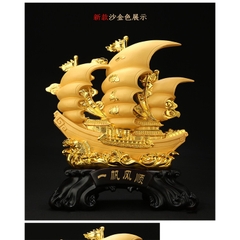 Tượng Thuyền Thuận Buồm Xuôi Gió Phong Thủy 38x16x43, Quà Tặng Tân Gia , Khai Trương , Tặng Sếp , Tượng Phong Thủy