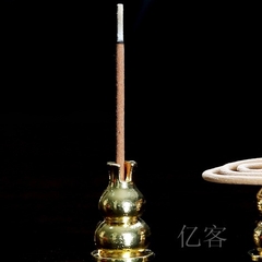 Đế Trụ Đồng Đặt Nụ Trầm Thác Khói, Cắm Nhang Vòng Và Nhang Cây Thắp Hương, Phụ Kiện Để Lư Trầm Vòng Đèn