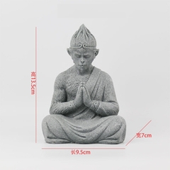 Tượng Tôn Ngộ Không Ngồi Thiền Bằng Đá Sa Thạch , Đấu Chiến Thắng Phật , Tề Thiên Đại Thánh Trang Trí Tiểu Cảnh