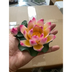 Đế Cắm Nhang Hình Hoa Sen Lớn Bằng Gốm Sứ Cao Cấp Trang Trí Tiểu Cảnh, Bàn Thờ Nhỏ