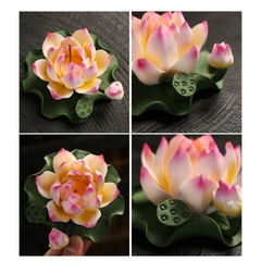 Đế Cắm Nhang Hình Hoa Sen Lớn Bằng Gốm Sứ Cao Cấp Trang Trí Tiểu Cảnh, Bàn Thờ Nhỏ