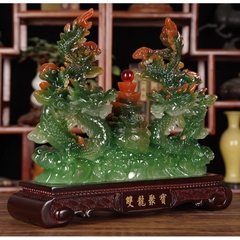 Tượng Con Rồng Song Long Tụ Bảo size 31 Phong Thủy Tuổi Thìn, Quà Tặng Tân Gia, Khai Trương, Decor