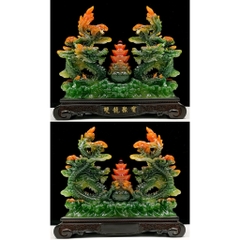 Tượng Con Rồng Song Long Tụ Bảo size 31 Phong Thủy Tuổi Thìn, Quà Tặng Tân Gia, Khai Trương, Decor