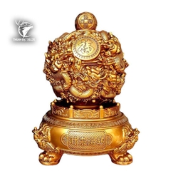 Vật Phẩm Phong Thủy Lư Vàng Cửu Long Tranh Châu, Quà Tặng Tân Gia Khai Trương Sinh Nhật.