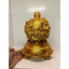 Vật Phẩm Phong Thủy Lư Vàng Cửu Long Tranh Châu, Quà Tặng Tân Gia Khai Trương Sinh Nhật.