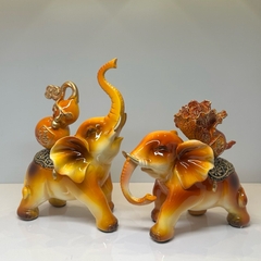 Cặp Tượng Voi Vàng Cưỡi Hồ Lô Bắp Cải Phong Thủy, Trang Trí, Quà Tặng Tân Gia, Khai Trương Sinh Nhật