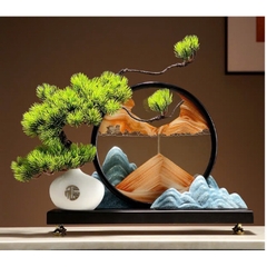 Chậu Cây Tranh Cát Decor Trang Trí Bàn, Phòng Làm Việc, Quà Tặng Tân Gia Khai Trương Sinh Nhật