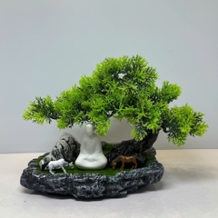 Combo Tiểu Cảnh Cây BonSai,  Mô Hình Tháp Cổ Trang Trí Bể Cá Thủy Sinh, Hòn Non Bộ
