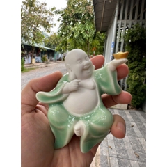 Tượng Phật Di Lặc Bồ Tát Bằng Gốm Trang Trí Tiểu Cảnh, Thác Nước, Bàn Làm Việc, Gỗ Lũa, Cây Cảnh