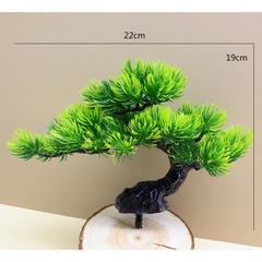 Chậu Cây Tùng Bonsai Bằng Nhựa Trang Trí Tiểu Cảnh, Trang Trí Kèm Các Mẫu Tượng Mini