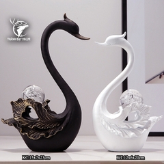 Cặp Đôi Thiên Nga Đen Trắng Hạnh Phúc May Mắn, Quà Cưới Khai Trương Sinh Nhật, Trang Trí Nhà Cửa Decor