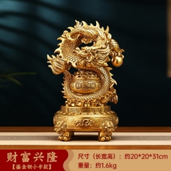 Vật Phẩm Phong Thủy Lư Vàng Cửu Long Tranh Châu, Quà Tặng Tân Gia Khai Trương Sinh Nhật.