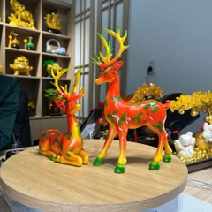 Cặp Tượng Hươu Trang Trí Cao Cấp , Decor làm Quà Tặng Tân Gia Khai Trương Sinh Nhật.