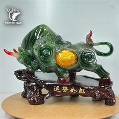 Tượng trâu phong thủy xanh ngọc tài lộc, Decor Trang trí phòng khách, bàn làm việc, quà tặng ý nghĩa