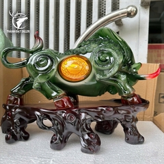 Tượng trâu phong thủy xanh ngọc tài lộc, Decor Trang trí phòng khách, bàn làm việc, quà tặng ý nghĩa