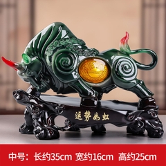 Tượng trâu phong thủy xanh ngọc tài lộc, Decor Trang trí phòng khách, bàn làm việc, quà tặng ý nghĩa