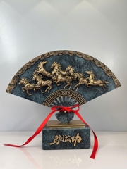 Tượng Ngựa Phong Thủy Quạt Mã Đáo Thành Công Bát Mã Truy Phong– Decor, Quà Tặng Khai Trương, Tân Gia