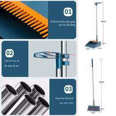 Bộ chổi - hốt rác xoay 360 độ