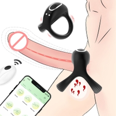 Cockring Mizzee kết cấu 3 vòng khóa có rung mạnh điều khiển qua app