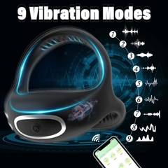 Cockring Mizzee kết cấu 3 vòng khóa có rung mạnh điều khiển qua app