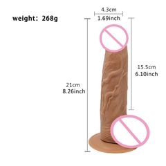 Dương vật giả 21cm dẻo dai bám hít B074