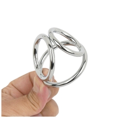 Triple cockring vòng đeo dương vật inox kết cấu ba vòng