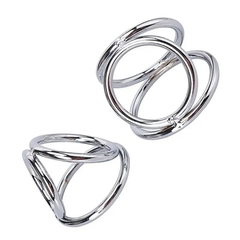 Triple cockring vòng đeo dương vật inox kết cấu ba vòng