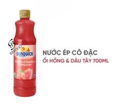 Nước ép Sunquick hỗn hợp ổi & dâu 700ml cô đặc