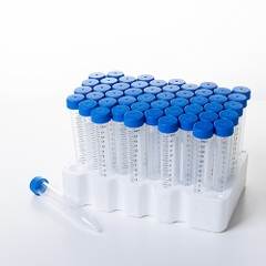Ống ly tâm nhựa 15ml, nắp phẳng, Centrifuge Tubes (tiệt trùng), 25 cái/Túi, 50 cái/Rack, Hãng Biologix- USA