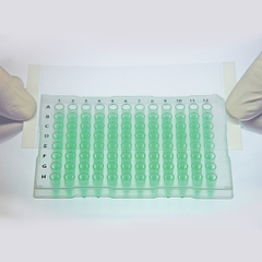 Tấm Film dán đĩa 50µm (ThermalSeal RTS Sealing Films), hộp 50 tấm/100 tấm, hãng Biologix