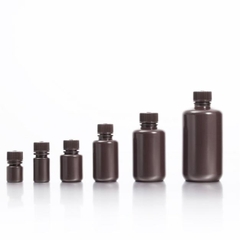 Chai nhựa HDPE, miệng hẹp, màu nâu, 4ml-250ml, (HDPE Amber Reagent Bottles), hãng Biologix