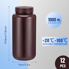 Chai nhựa PP màu nâu 8ml-1 lít, miệng rộng (Bottles-Amber), hãng Biologix