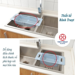 Khay, rổ gác bồn rửa chén Việt Nhật (5613) điều chỉnh được kích thước tiện lợi - Việt Nhật Plastic HN